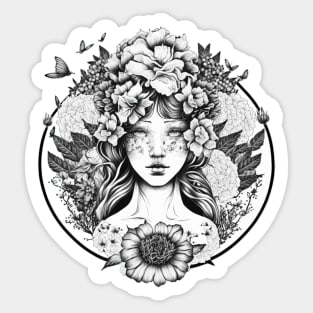 Venus with flowers Sticker